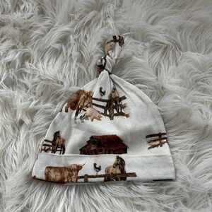 Farm Animal Print Kids Knot Hat - milkbarn